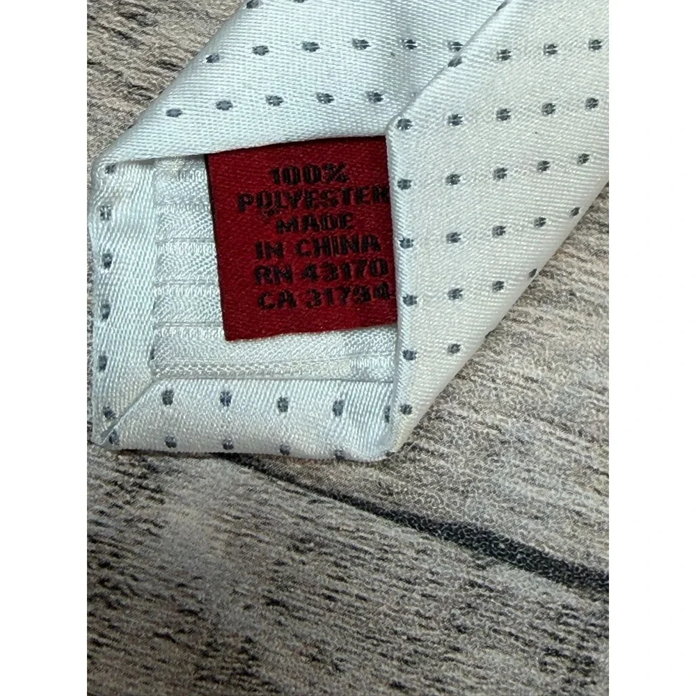 Alfani‎ White Men Tie Black Dots 100% Polyester
